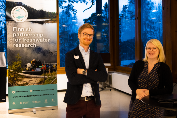 Pertti Ala-Aho from University of Oulu and Eliisa Lotsari from Aalto University looking happy after a successful seminar