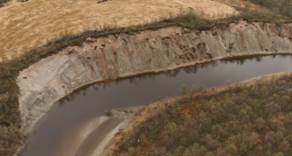 eroding river bank