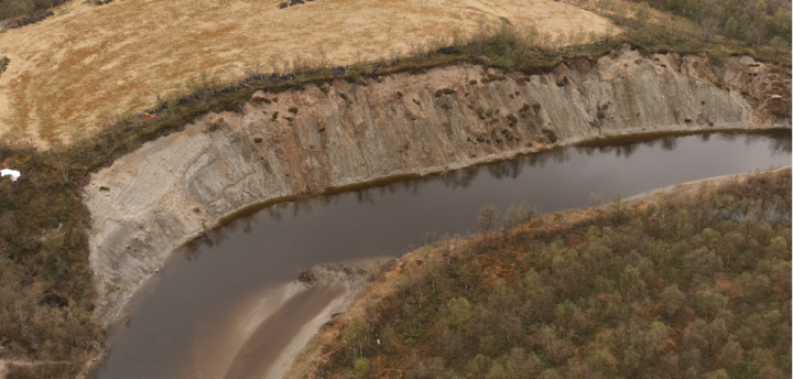 eroding river bank